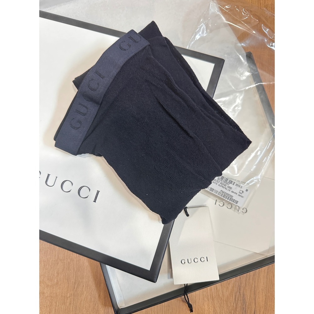 Gucci GG Supreme Mesh Tights Black First Edition 465727 Italian Hosiery M